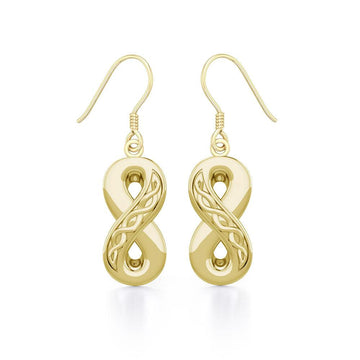 Celtic Infinity Solid Gold Earrings GER1108 - Jewelry